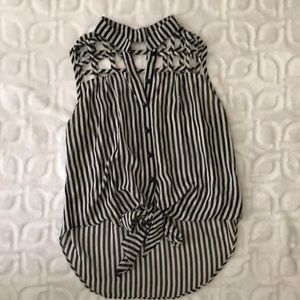 Lattice Back Tie Front High Low Tank